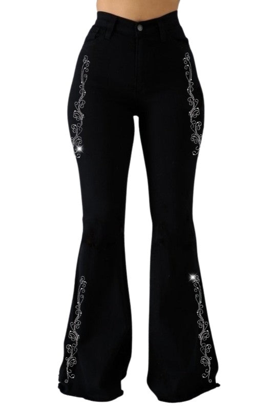 Midnight Rodeo Rhinestone Bell Bottom - Robbi & Angel