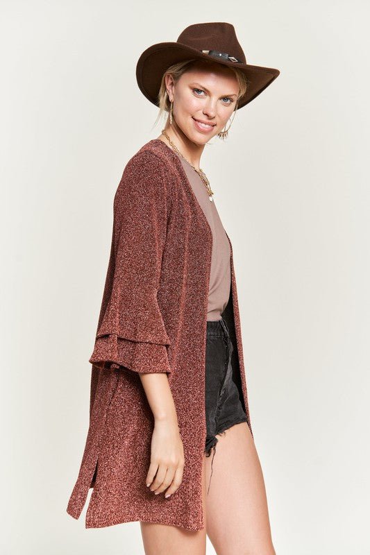 Glitter bell sleeve kimono cardigan - Robbi & Angel