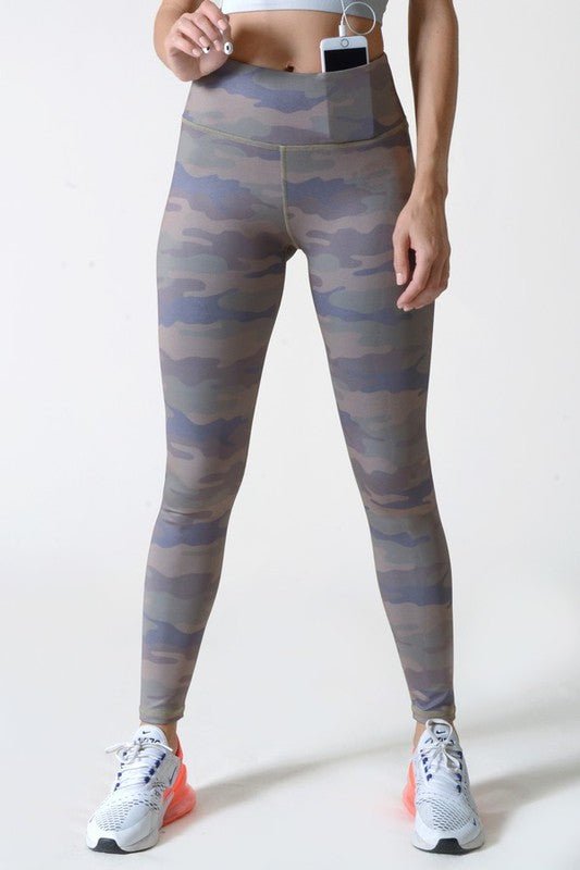 Active High Rise Camouflage Leggings with Pocket - Robbi & Angel