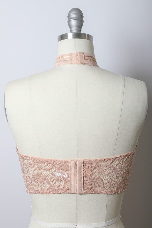 High Neck Mesh Choker Bralette - Robbi & Angel