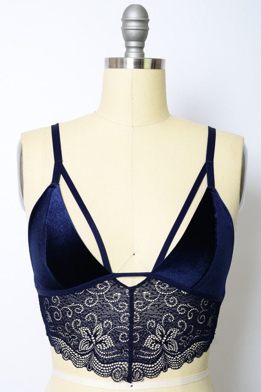 Velvet longline Lace Bralette - Robbi & Angel
