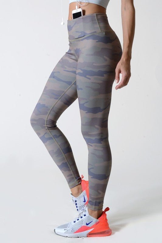 Active High Rise Camouflage Leggings with Pocket - Robbi & Angel