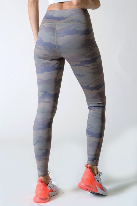Active High Rise Camouflage Leggings with Pocket - Robbi & Angel
