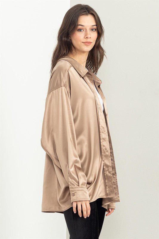Completely Charmed Oversized Satin shirt - Robbi & Angel