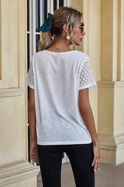 V neck top with lace detailing - Robbi & Angel