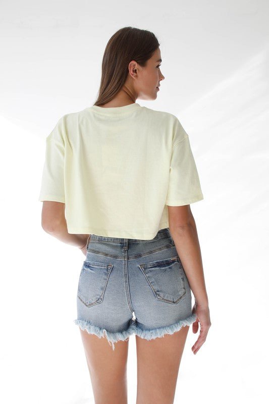 Ribbon Tie Frayed Denim Shorts - Robbi & Angel