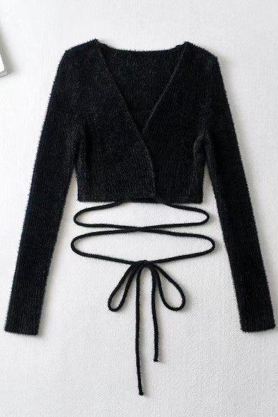 Fuzzy crop top sweater - Robbi & Angel