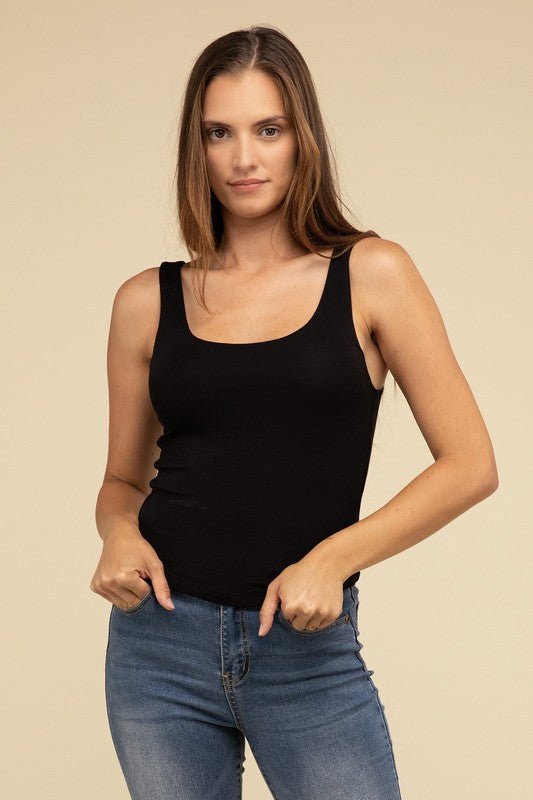 Double Layer Round Neck Tank Top - Robbi & Angel