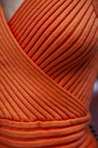 Orange Rib - knit Sweater Dress - Robbi & Angel