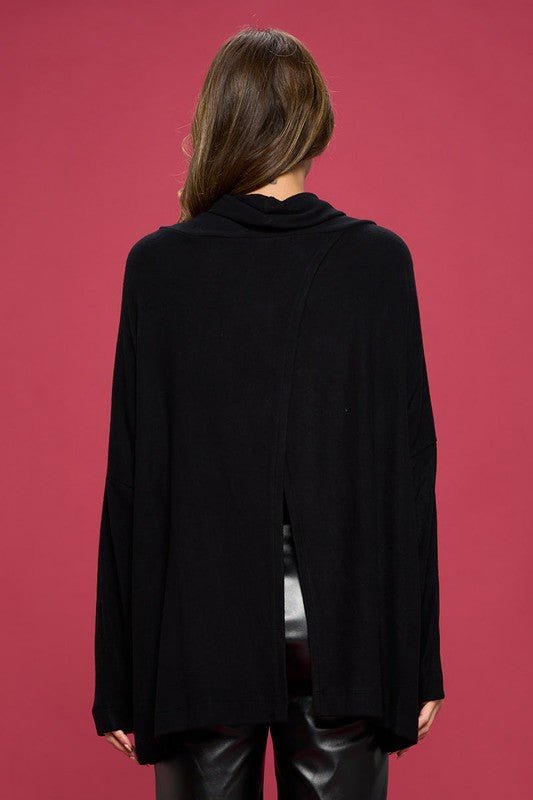 Long Sleeve Open Back Pullover Top - Robbi & Angel