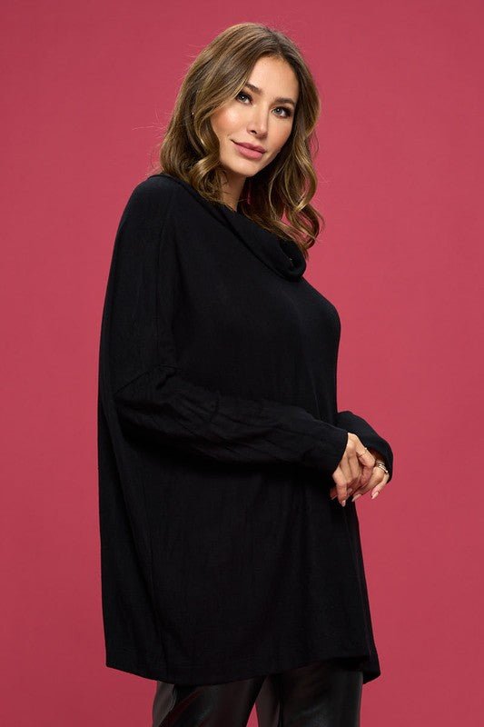 Long Sleeve Open Back Pullover Top - Robbi & Angel