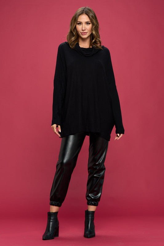 Long Sleeve Open Back Pullover Top - Robbi & Angel