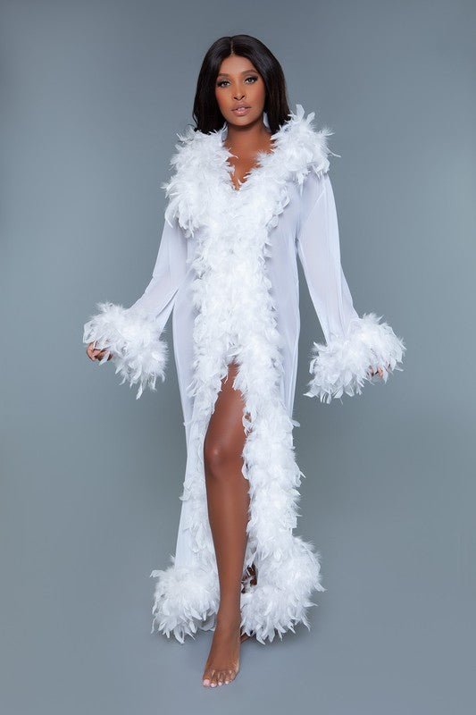 Glamour Boa Feather Trim Robe - Robbi & Angel