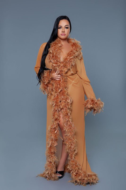 Glamour Boa Feather Trim Robe - Robbi & Angel