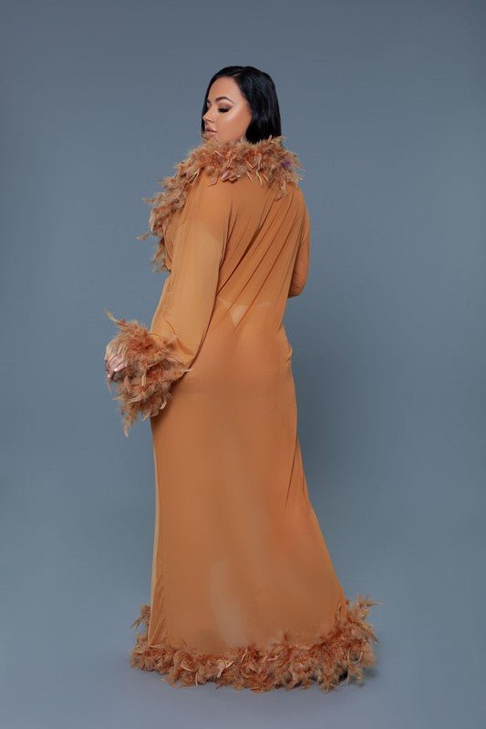 Glamour Boa Feather Trim Robe - Robbi & Angel