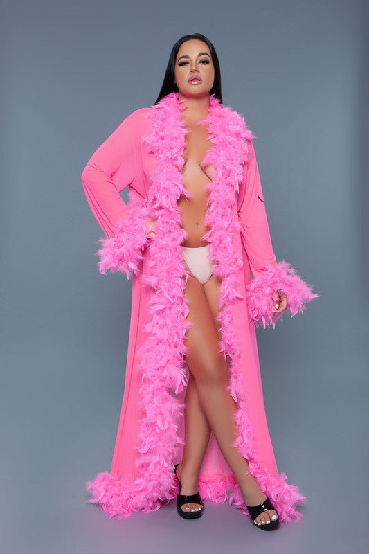 Glamour Boa Feather Trim Robe - Robbi & Angel
