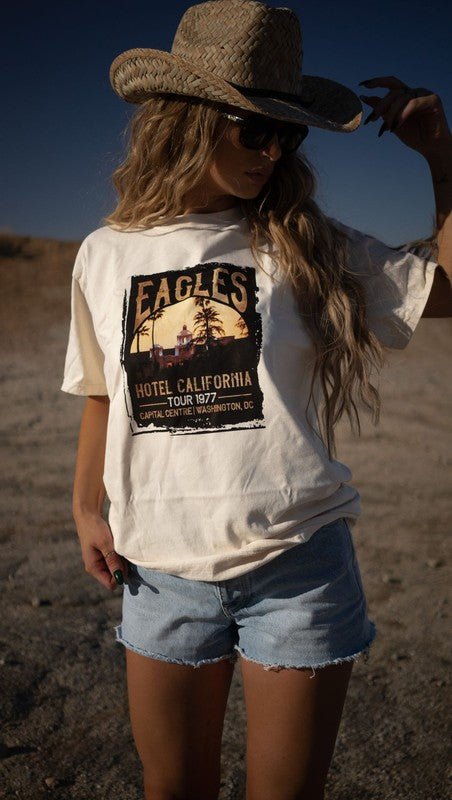 Eagles Hotel California Music Fest Tee - Robbi & Angel