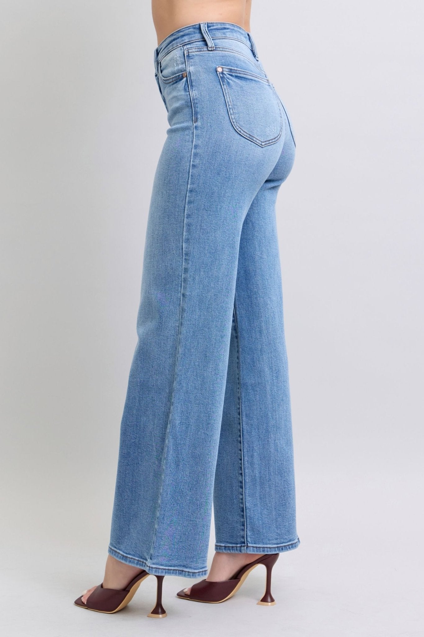 Judy Blue Full Size Wide Leg Jeans with Pockets - Robbi & Angel