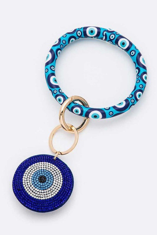 Rhinestone Evil Eye Bracelet Key Chain - Robbi & Angel