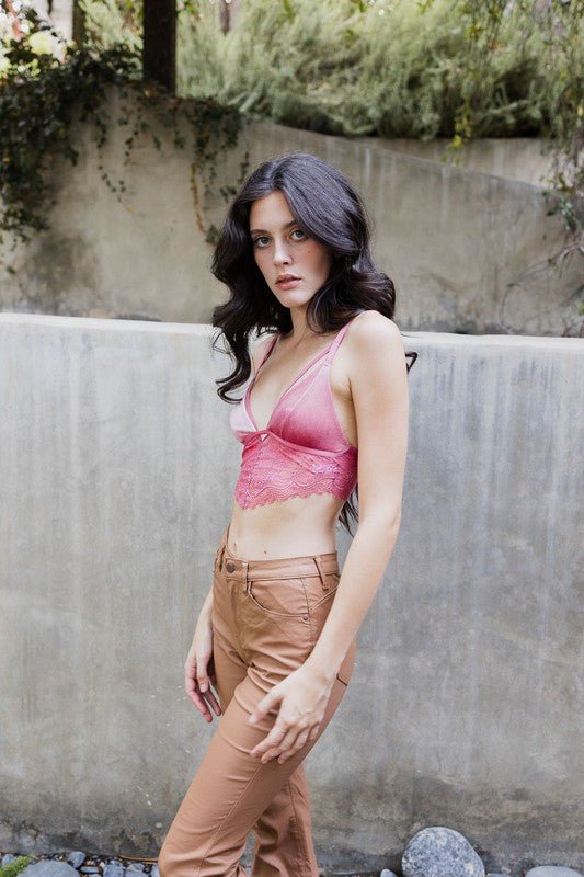 Velvet longline Lace Bralette - Robbi & Angel