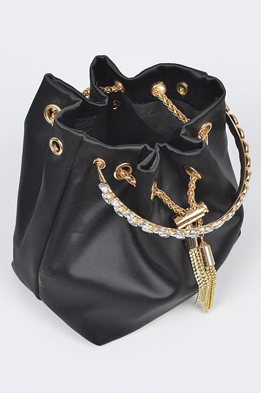 Crystal Handle Satin Swing Bag - Robbi & Angel