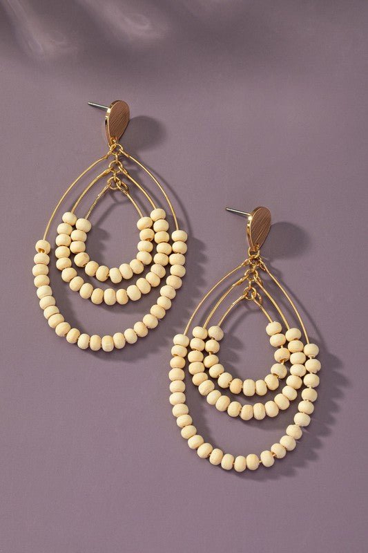 I N S T O C K Three tier wood oval hoop earrings - Robbi & Angel