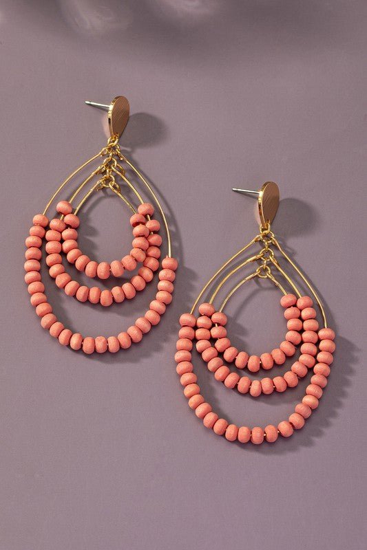 I N S T O C K Three tier wood oval hoop earrings - Robbi & Angel