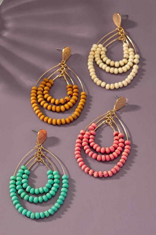 I N S T O C K Three tier wood oval hoop earrings - Robbi & Angel