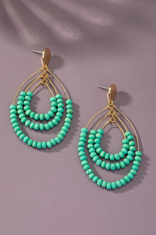 I N S T O C K Three tier wood oval hoop earrings - Robbi & Angel