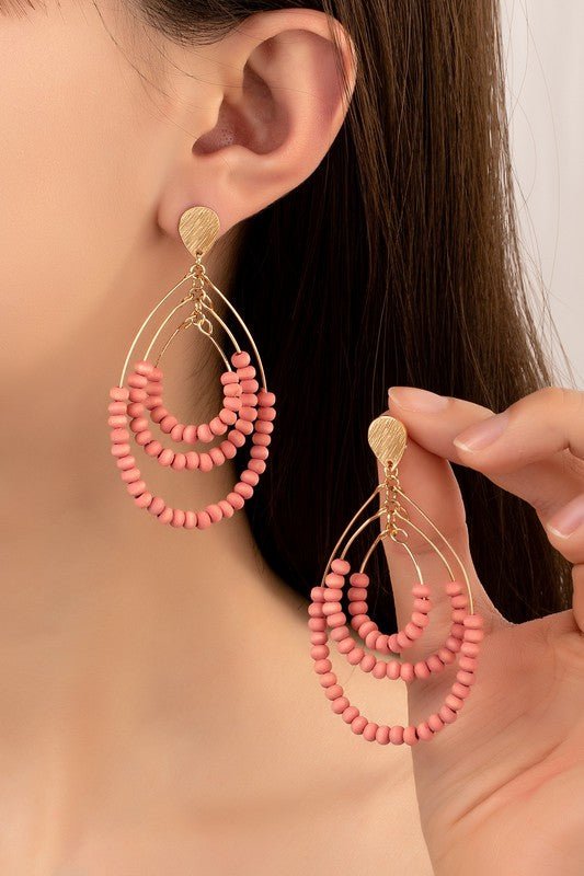 I N S T O C K Three tier wood oval hoop earrings - Robbi & Angel