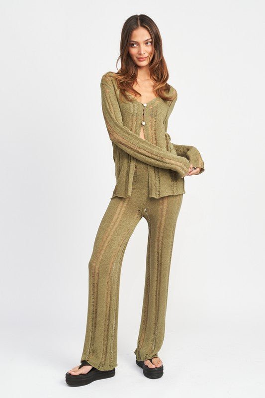 BUTTON UP LADDERED CARDIGAN TOP - Robbi & Angel