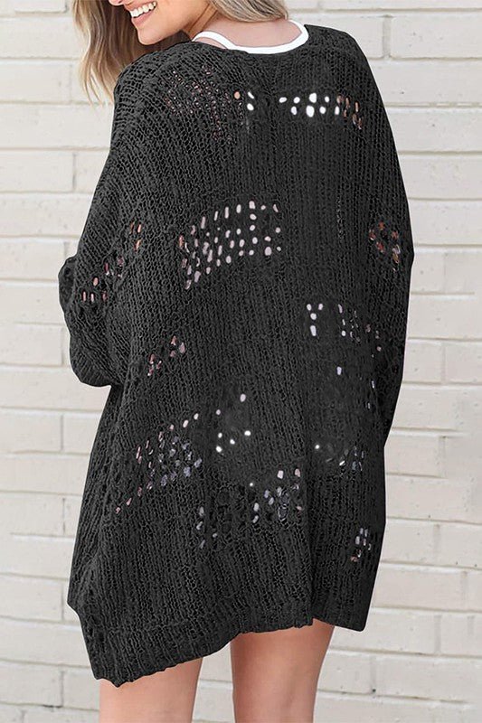 Crochet Dolman Knit Sleeve Cardigan - Robbi & Angel
