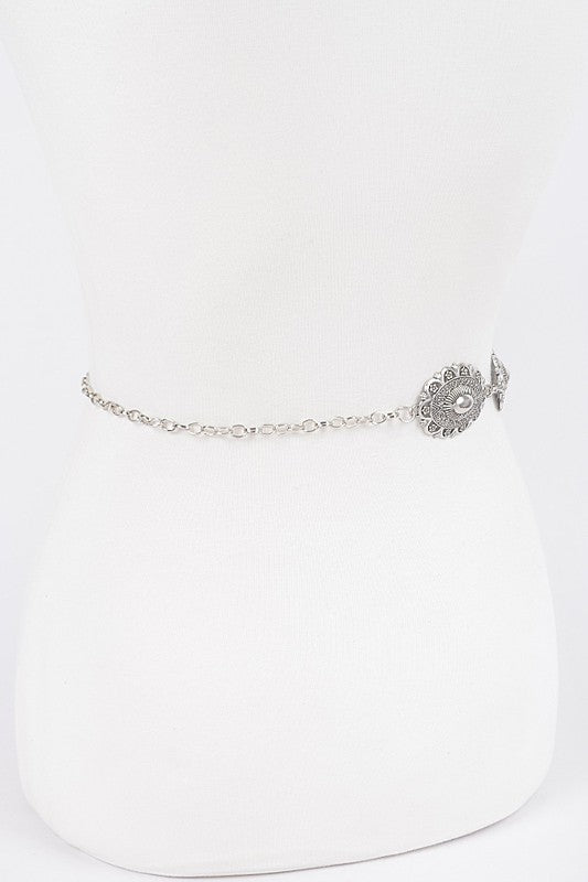 Textured Concho Western Chain Belt - Robbi & Angel