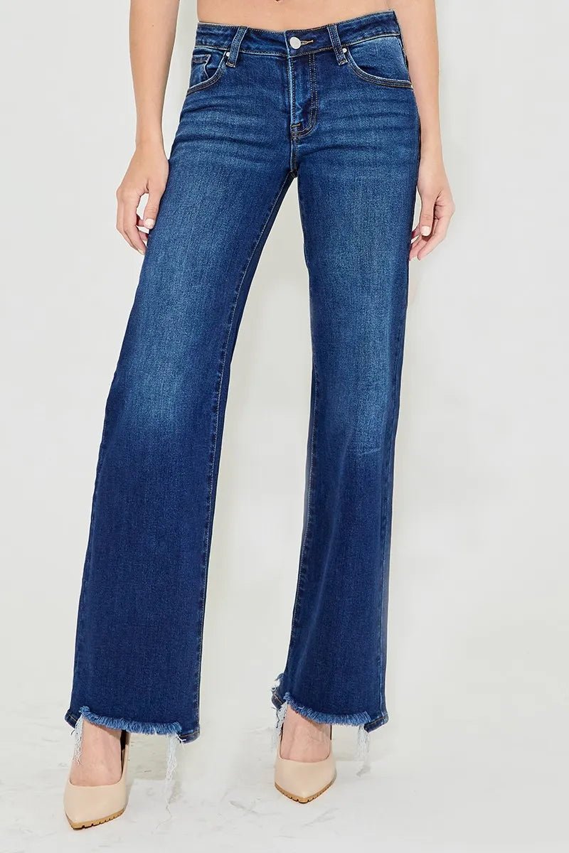 RISEN Full Size Low Rise Wide Leg Jeans Plus Size - Robbi & Angel