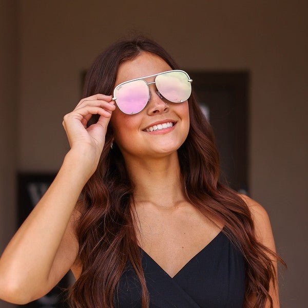 Pink Gold High Quality Unisex Aviator Sunglasses - Robbi & Angel