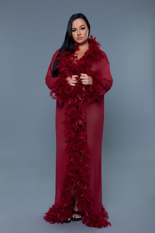 Glamour Boa Feather Trim Robe - Robbi & Angel