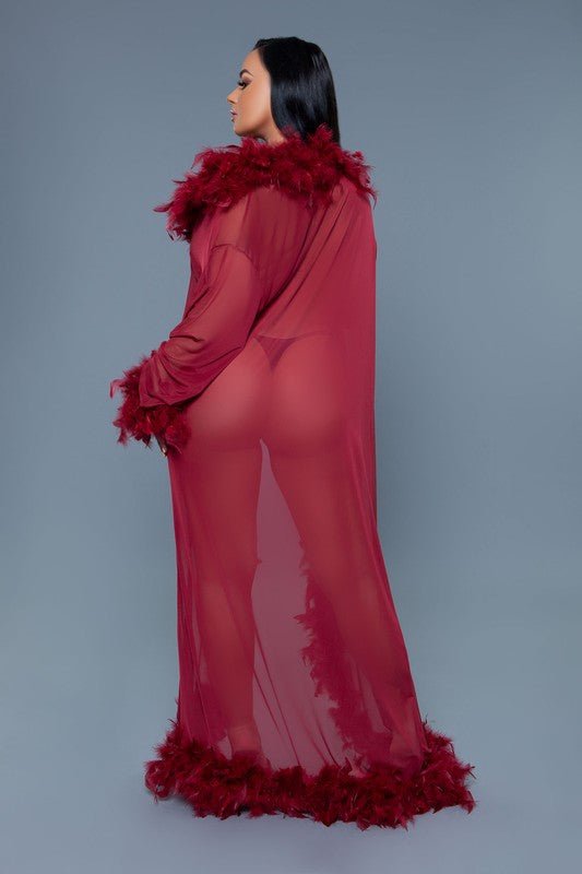 Glamour Boa Feather Trim Robe - Robbi & Angel