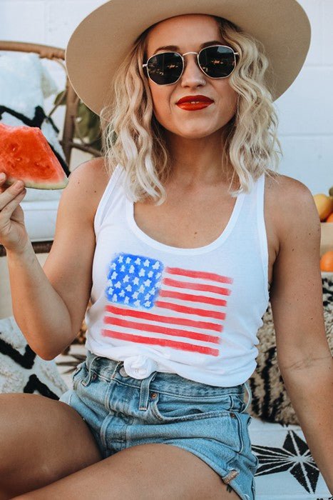 Watercolor Flag Tank - Robbi & Angel