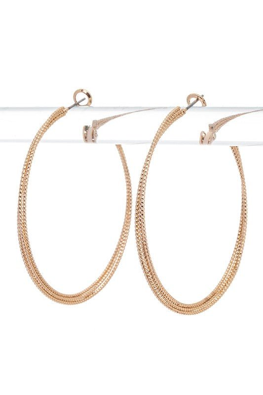 50MM Textured Twist Hoop Earrings