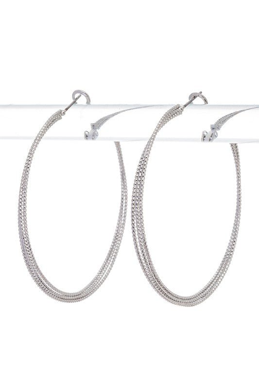 50MM Textured Twist Hoop Earrings