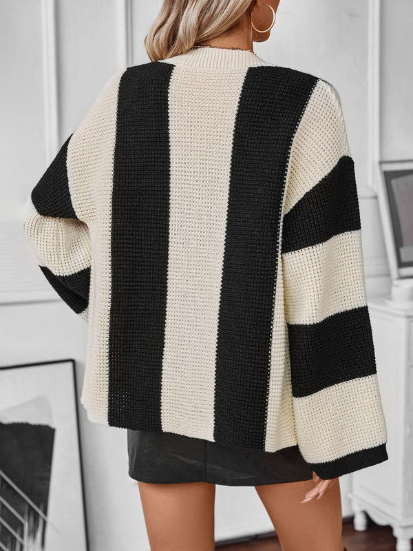 Color block striped knit cardigan - Robbi & Angel