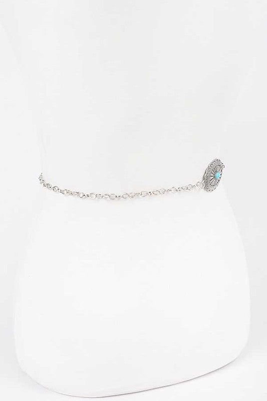 Turquoise Western Chain Belt - Robbi & Angel