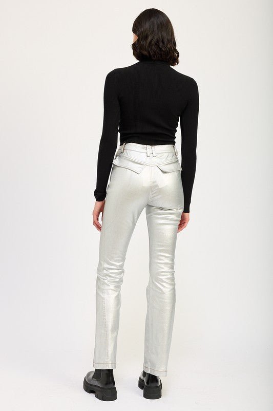 METALLIC FLARED PANTS - Robbi & Angel