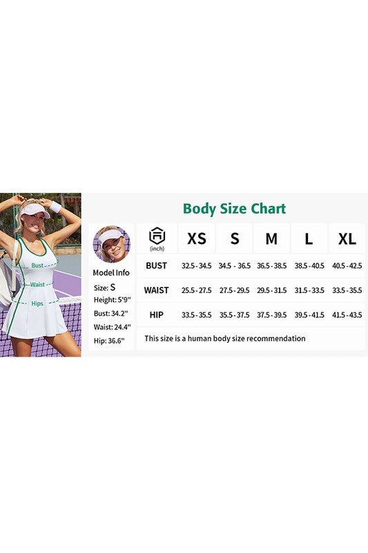 Bra V Neck Racerback Tennis Dresses with Shorts - Robbi & Angel