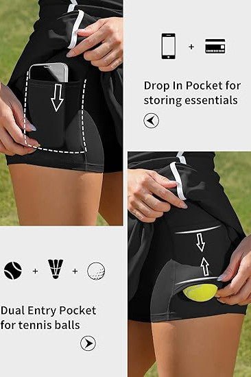 Bra V Neck Racerback Tennis Dresses with Shorts - Robbi & Angel