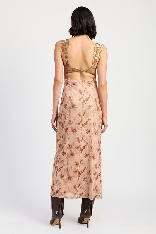 LACE CONTRAST MAXI DRESS - Robbi & Angel
