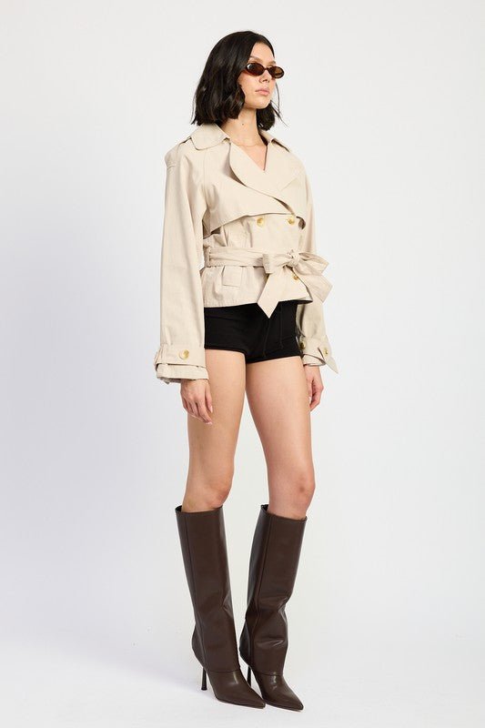 LAYERED TRENCH STYLE JACKET - Robbi & Angel