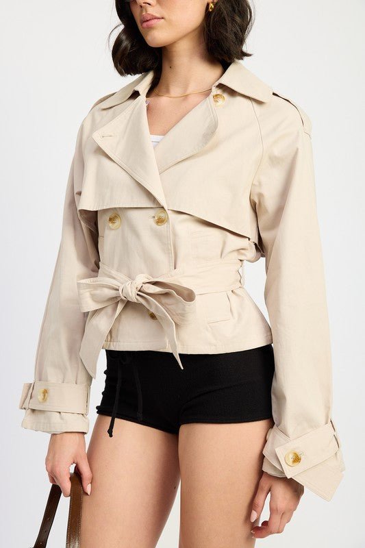 LAYERED TRENCH STYLE JACKET - Robbi & Angel