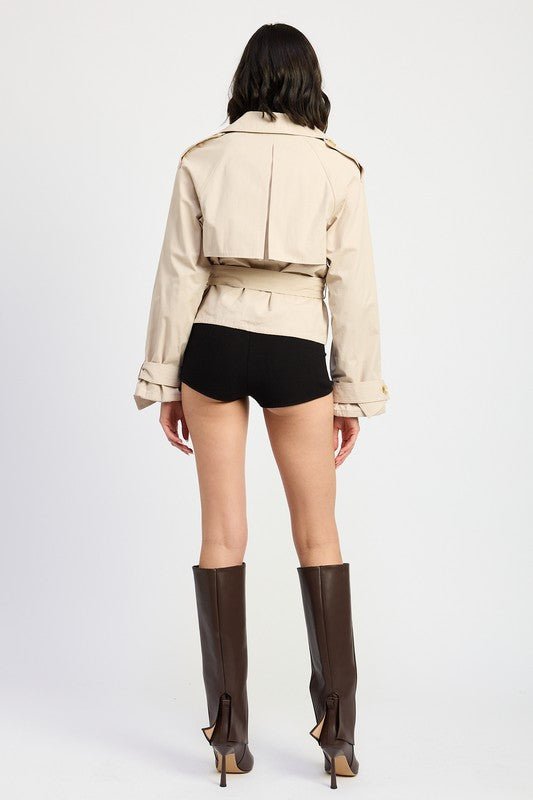 LAYERED TRENCH STYLE JACKET - Robbi & Angel