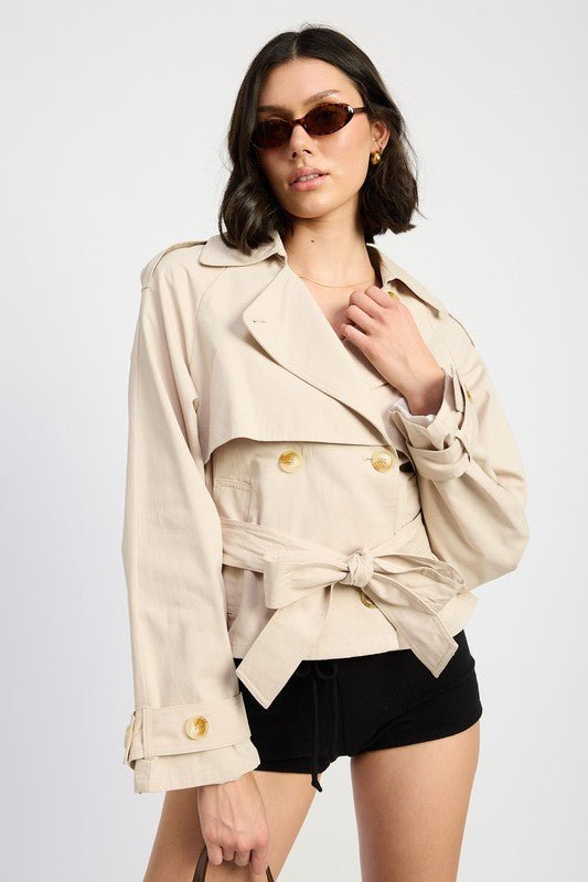 LAYERED TRENCH STYLE JACKET - Robbi & Angel